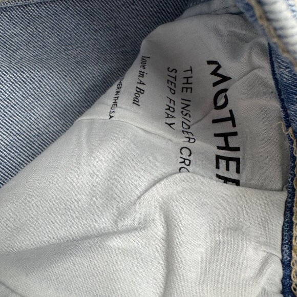 Mother The Insider Crop Step Fray Blue Jean Women's Denim Pants, Size 27 - Picture 6 of 11
